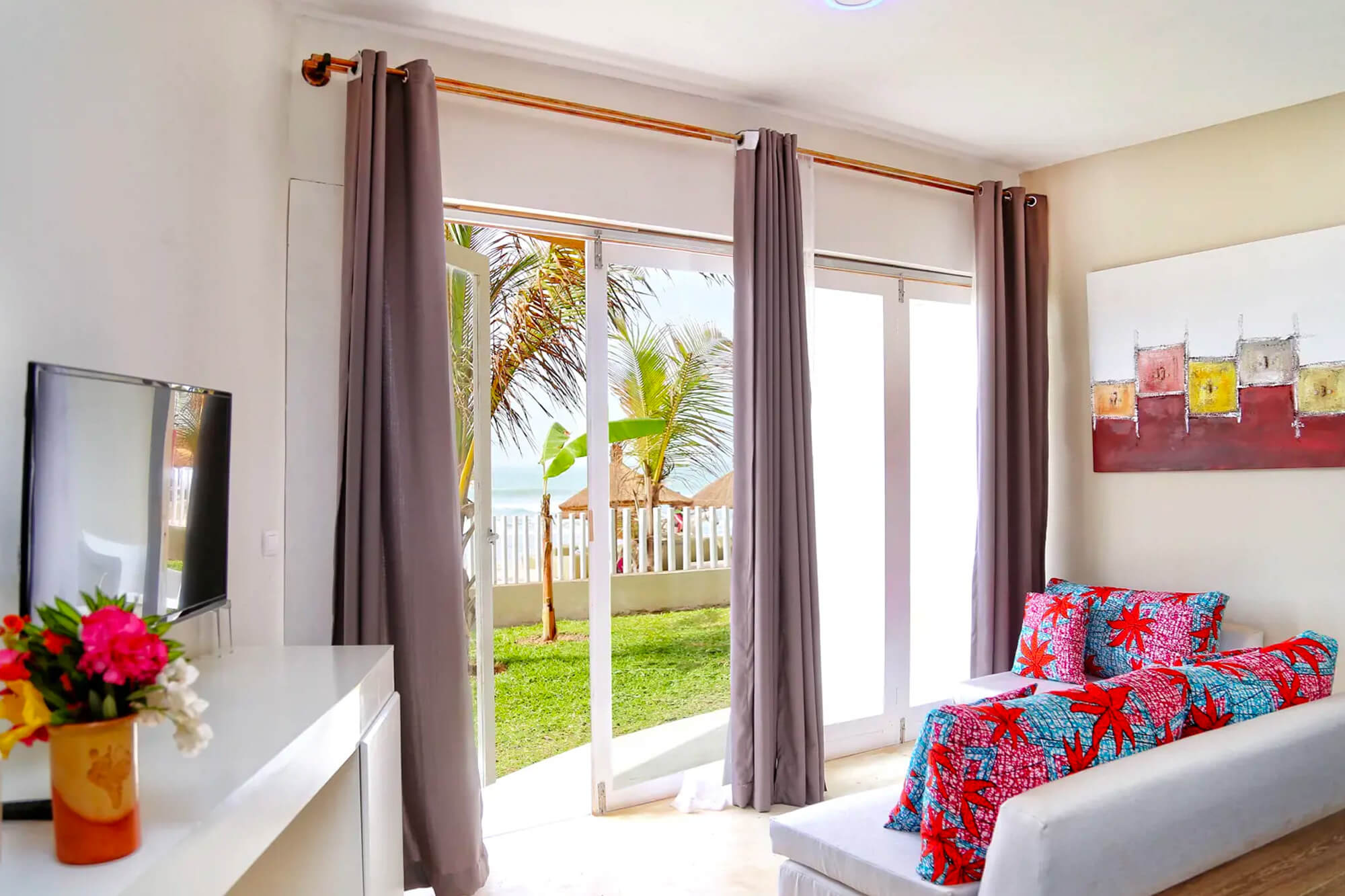 Hotelkamer van het Balafon Beach resort in Gambia, Kololi